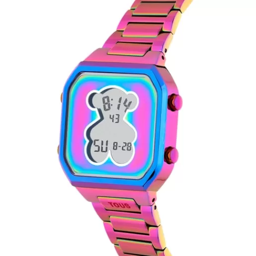 Sale Digital Watch with iridescent IP steel bracelet D-BEAR For Her