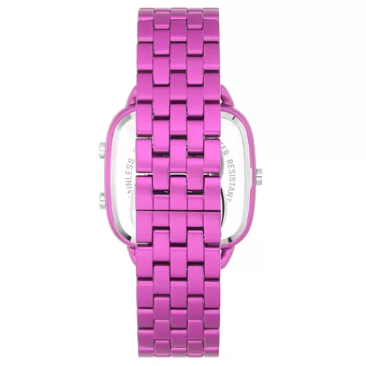 Sale D-Logo Digital watch with fuchsia steel strap For Her