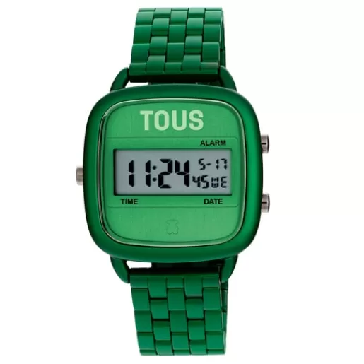 Best Sale D-Logo Digital watch with green steel strap For Her | For Man