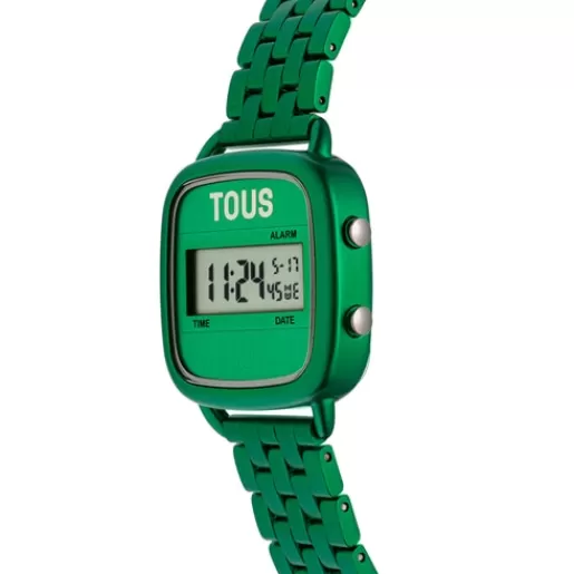 Best Sale D-Logo Digital watch with green steel strap For Her | For Man