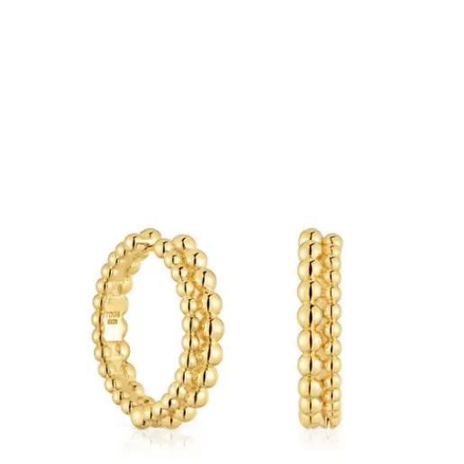 Hot Double Hoop earrings with 18kt gold plating over silver Gloss Silver Earrings | Hoop Earrings