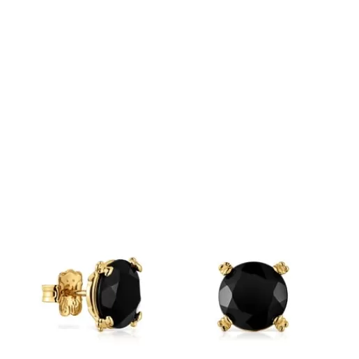 Flash Sale Earrings with 18kt gold plating over silver and onyx Cachito Mío Silver Earrings | Small Earrings