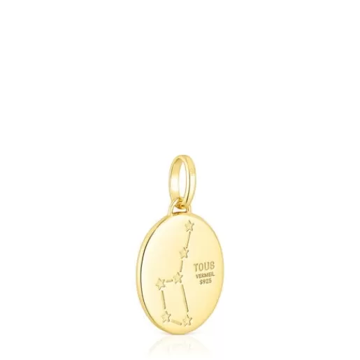 Cheap Gemini Pendant in silver vermeil with mother-of-pearl and topazes Horoscope Silver Pendants | Small Pendants