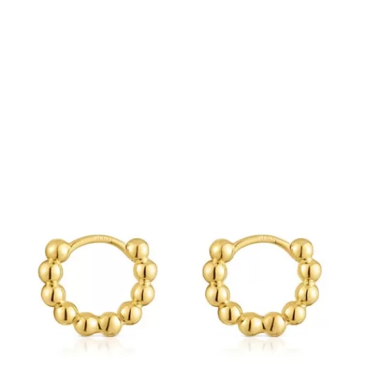 Hot Gloss 10 mm small Hoop earrings with charms with 18kt gold plating over silver Silver Earrings | Hoop Earrings