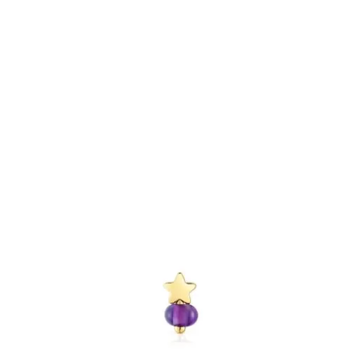 Hot and amethyst star single earring Balloon Gold Earrings | Individual Earrings