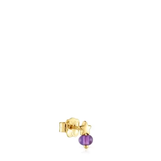 Hot and amethyst star single earring Balloon Gold Earrings | Individual Earrings