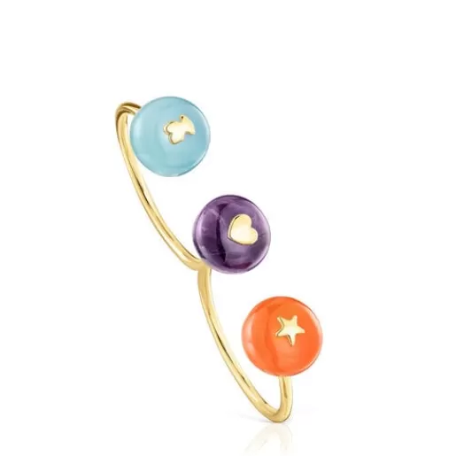 Cheap Gold and gemstones double Open ring Balloon 分类为空