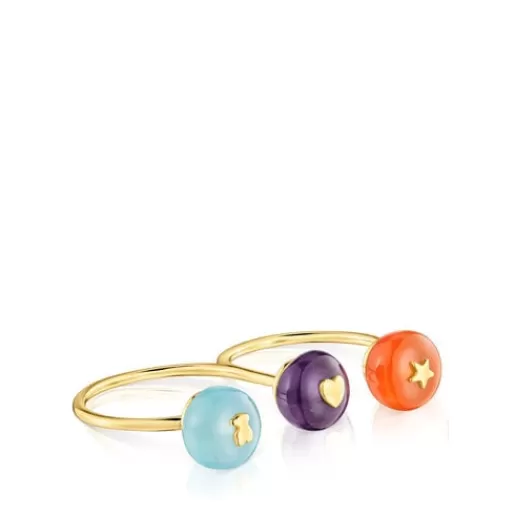 Cheap Gold and gemstones double Open ring Balloon 分类为空