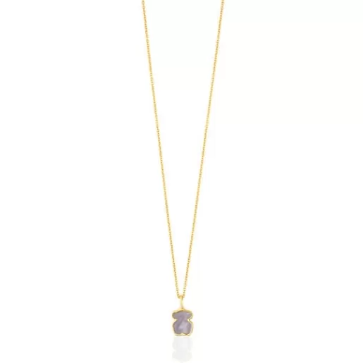 Clearance Gold and Mother-of-pearl XXS bear Necklace Gold Necklaces | Short Necklaces