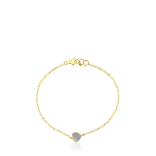 Cheap Gold and Mother-of-pearl XXS heart Bracelet Gold Bracelets | Chain Bracelets