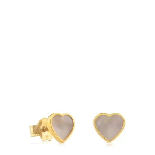 New and Mother-of-pearl XXS heart Earrings Gold Earrings | Small Earrings