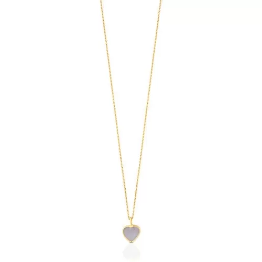 Cheap Gold and Mother-of-pearl XXS heart Necklace Gold Necklaces | Short Necklaces