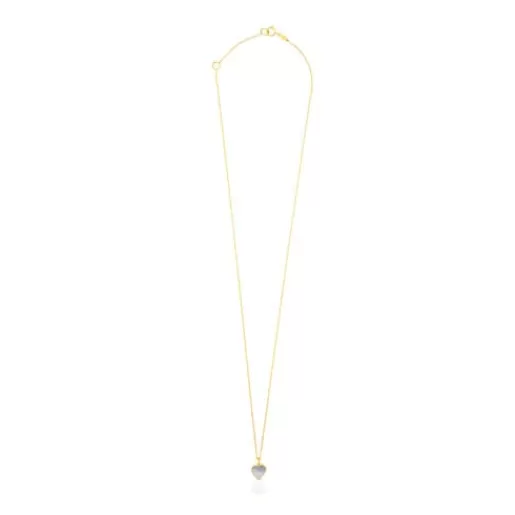 Cheap Gold and Mother-of-pearl XXS heart Necklace Gold Necklaces | Short Necklaces