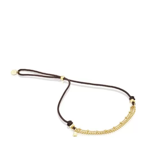 Store Gold and nylon Cool Joy Bracelet with chains Gold Bracelets | Cord And Thread Bracelets