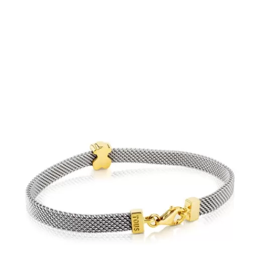 Sale Gold and Steel Mesh Bracelet Bear motif Kids Gold Bracelets | Chain Bracelets