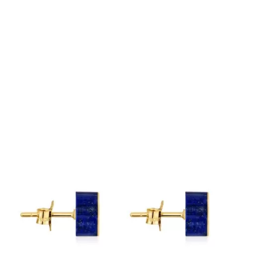 Discount bear Earrings with lapis lazuli 1950 Gold Earrings | Small Earrings