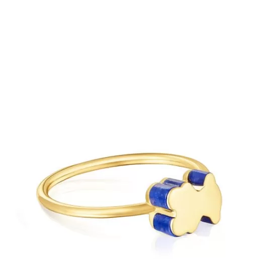 Flash Sale Gold bear motif Ring with lapis lazuli 1950 分类为空