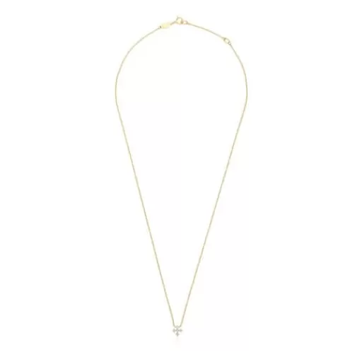 Hot Cross necklace with 0.08ct of diamonds Les Classiques Gold Necklaces | Short Necklaces