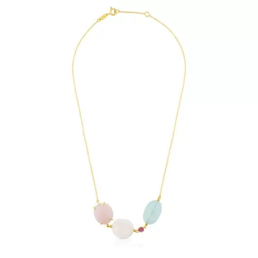 Cheap Gold Ethereal Necklace with Gemstones Gold Necklaces | Short Necklaces