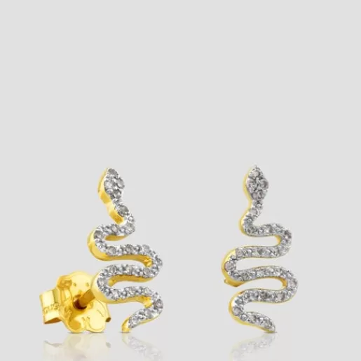 Best Sale Gold Gem Power Earrings with Diamonds Sneak motif Gold Earrings | Small Earrings