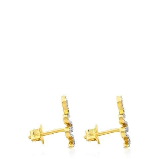 Best Sale Gold Gem Power Earrings with Diamonds Sneak motif Gold Earrings | Small Earrings