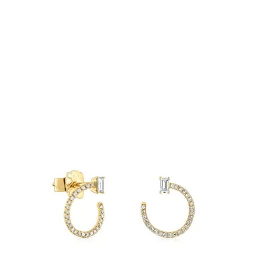 Store half-circle Earrings with diamonds Les Classiques Gold Earrings | Small Earrings