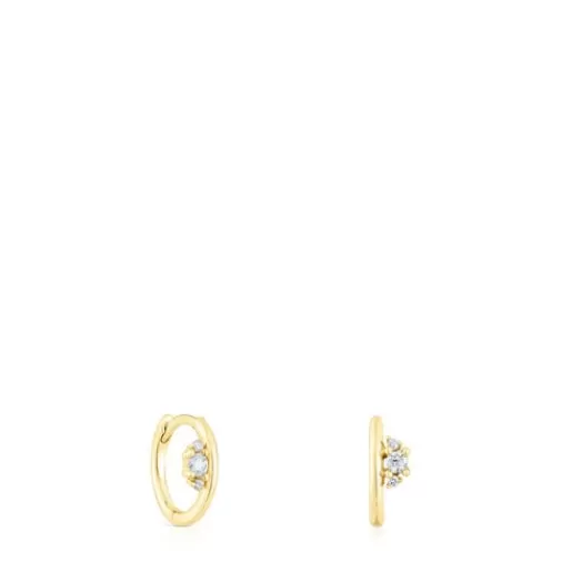 Clearance Gold Hoop earrings with diamonds Les Classiques Gold Earrings