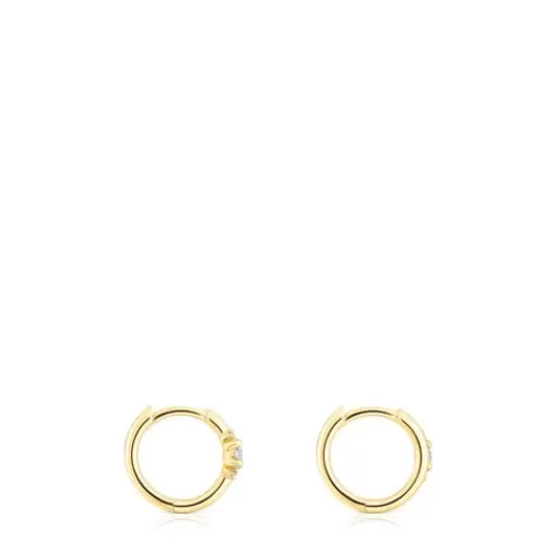 Clearance Gold Hoop earrings with diamonds Les Classiques Gold Earrings