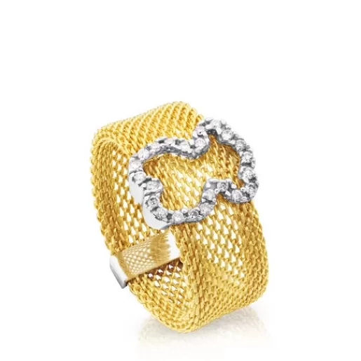 Best Gold Icon Mesh Ring in Gold with Diamonds 分类为空 | Diamond Rings