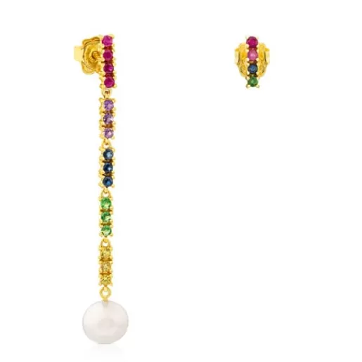 Online Gold Lio Earrings with Gems Gold Earrings