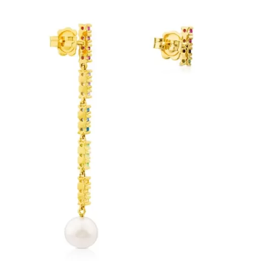 Online Gold Lio Earrings with Gems Gold Earrings