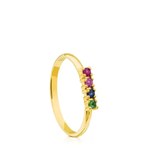 Hot Gold Lio Ring with Ruby, pink & blue Sapphire, Amethyst and Tsavorite 分类为空