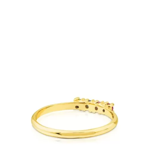 Hot Gold Lio Ring with Ruby, pink & blue Sapphire, Amethyst and Tsavorite 分类为空