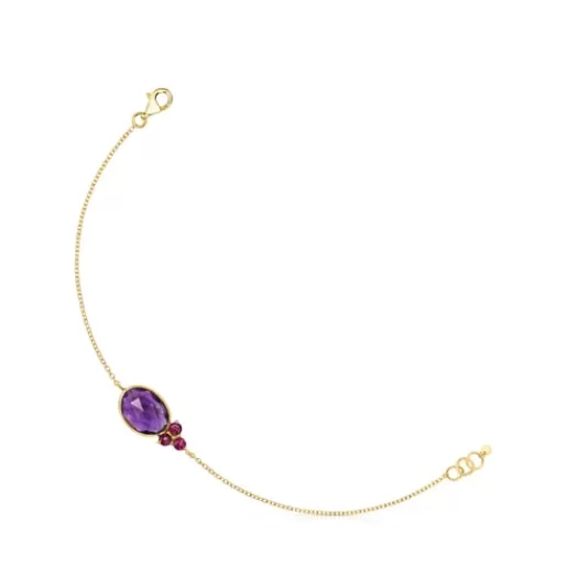 Best Sale Gold Luz Bracelet with Amethyst and Rhodolite Gold Bracelets