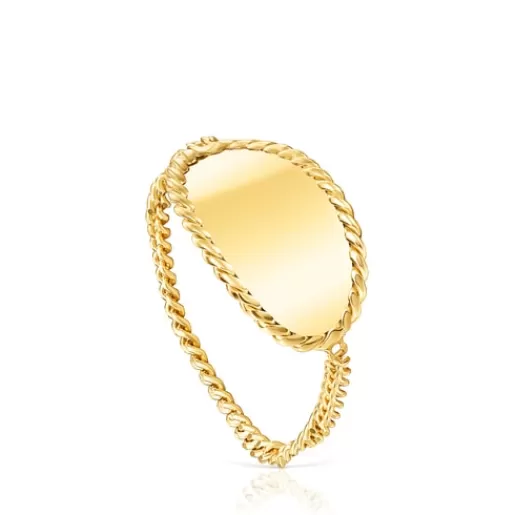 Shop Gold Minne Ring with oval medal 分类为空