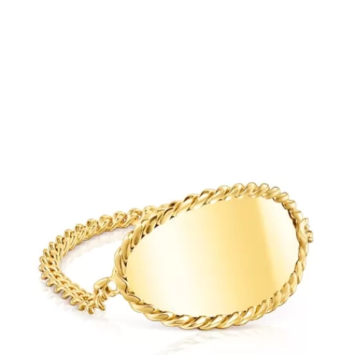 Shop Gold Minne Ring with oval medal 分类为空