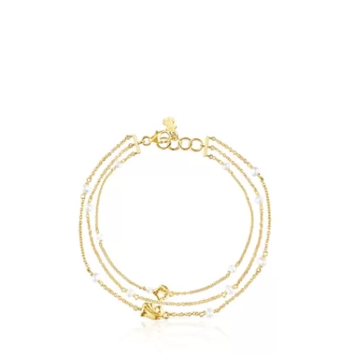 Best Sale Gold Oceaan shells-chains Bracelet with pearls Gold Bracelets | Pearl Bracelets