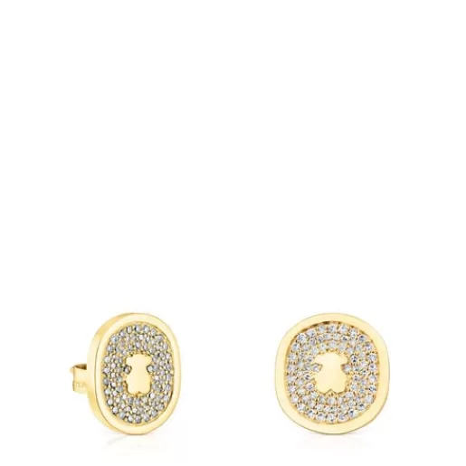 Outlet Oursin Earrings with 0.42ct diamonds Gold Earrings | Small Earrings