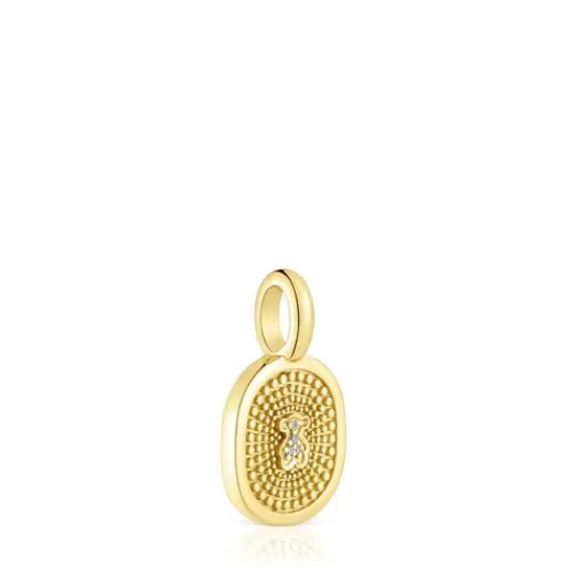 Cheap Oursin Pendant with 0.01ct diamonds Gold Pendants | Small Pendants