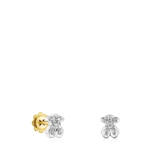 Discount Gold Puppies earrings with diamonds bear motif Small Earrings