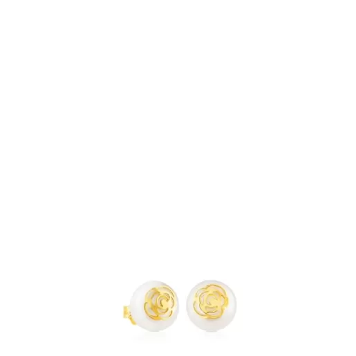 Online Gold Rosa d'Abril Earrings with Pearl Gold Earrings | Small Earrings