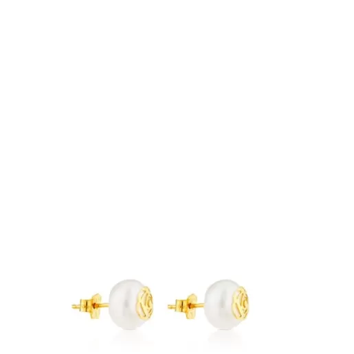 Online Gold Rosa d'Abril Earrings with Pearl Gold Earrings | Small Earrings