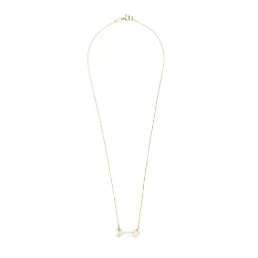 Discount Gold San Valentín arrow Necklace with Mother-of-pearl Gold Necklaces | Short Necklaces