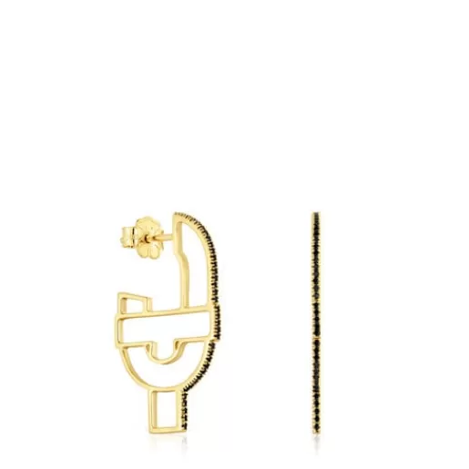 Best Gold silhouette Hoop earrings with spinels MANIFESTO Gold Earrings | Hoop Earrings