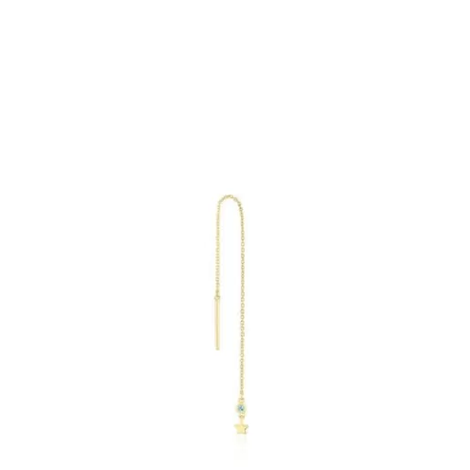 New Gold Single earring with star motif and topaz Cool Joy Gold Earrings | Large Earrings