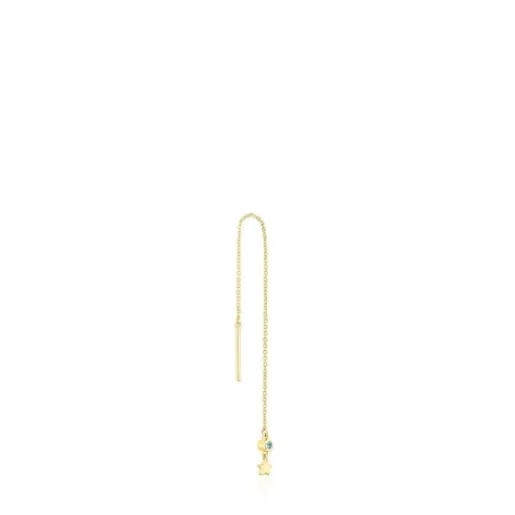New Gold Single earring with star motif and topaz Cool Joy Gold Earrings | Large Earrings
