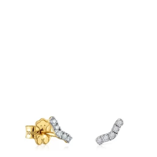 Online Gold Strip earrings with 0.08ct diamonds Les Classiques Gold Earrings | Small Earrings