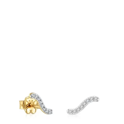 Best Gold Strip earrings with 0.09ct diamonds Les Classiques Small Earrings