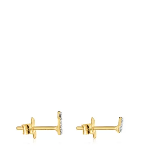 Best Gold Strip earrings with 0.09ct diamonds Les Classiques Small Earrings