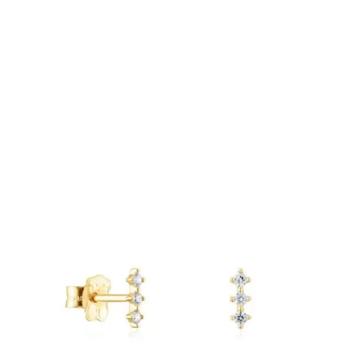 Clearance Strip earrings with diamonds Les Classiques Gold Earrings | Small Earrings